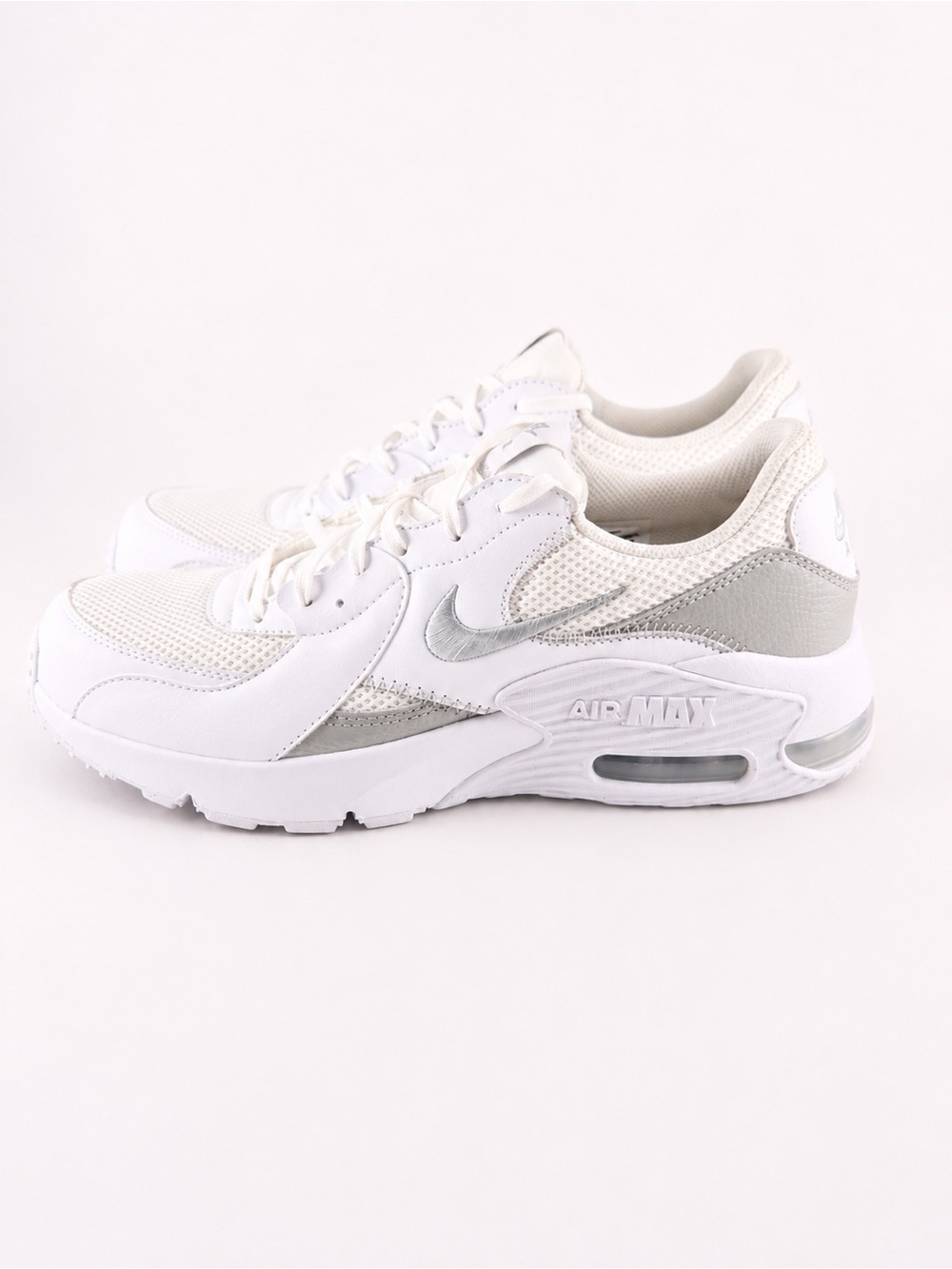 Size 11W- Nike Air Max Excee Women's White and Silver Air Max Running Sneakers
